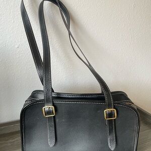Elegant Black Leather Shoulder Bag by CoachDesigns